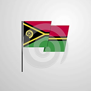 Vanuatu waving Flag design vector background