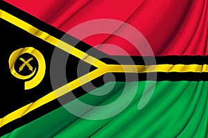 Vanuatu waving flag illustration.