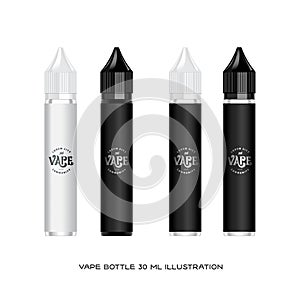 Vape liquid plastic bottle packaging mockup. Vector illustration.