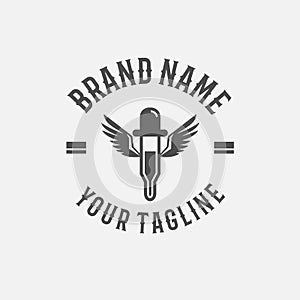 Vape liquid shop logo. Simple illustration of vape liquid shop logo for web design isolated on white background