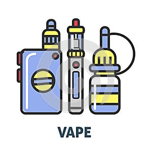 Vape and liquid substance with flavor to refill device
