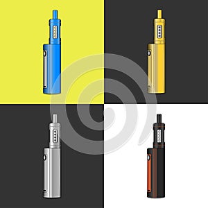 Vape matte icons vector