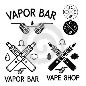 Vape shop and bar logos