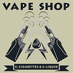 Vape shop logotype. Vape e-cigarette logo. Vector illustration