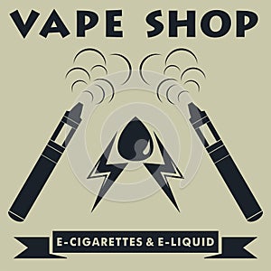 Vape shop logotype. Vape e-cigarette logo. Vector illustration