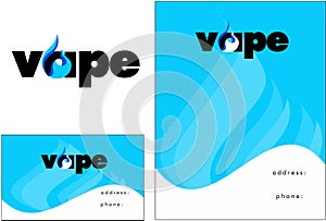Vape, vapor bar logo, Business Card, Flyer Design photo