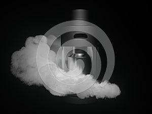 Vaping atomizer wrapped with white vape isolated. 3d render