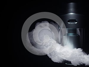 Vaping atomizer wrapped with white vape isolated. 3d render