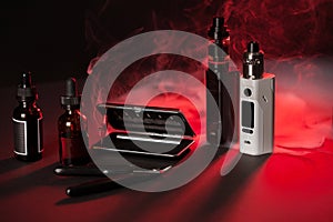 Vaping device mod on dark background