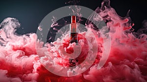 Vaping, electronic cigarette, alternative to cigarettes vape, colorful club of fragrant smoke. A large vapor vapour club