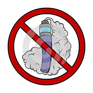 Vaping not allowed sign with vaporizer photo