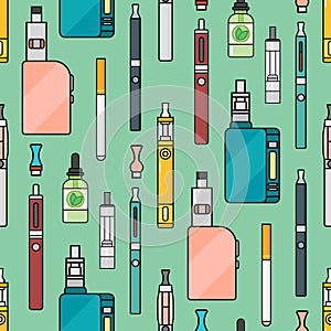 Vaping seamless pattern vector.