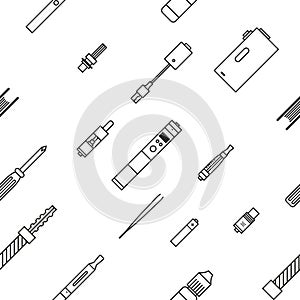 Vaping seamless pattern on white background, vector