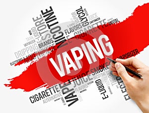 Vaping word cloud collage, concept background photo