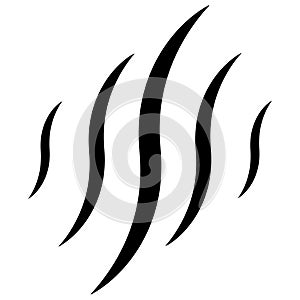 Vapor evaporation icon, wavy stripes aroma diffusion concept