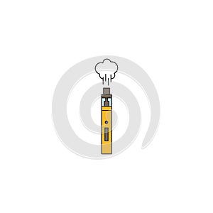 Vaporizer electric cigarette vector icon symbol isolated on white background