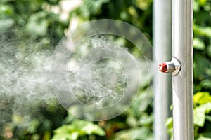 Vaporizer on a garden irrigation pipe