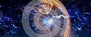 Vaporizing Dry Ice Crystal In Laboratory Simulating The Effect Of A Comet Tail