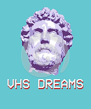 Vaporwave aesthetic t shirt illustration. Typography slogan vector for t shirt printing, Graphic tee and Printed tee.