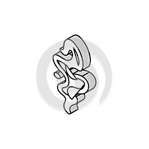 vapour smell isometric icon vector illustration