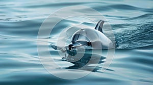 Vaquita, porpoise species in the ocean. AI Generated