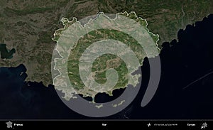 Var highlighted, France. Satellite B photo