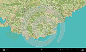 Var outlined, France. OpenStreetMap Humanitarian photo