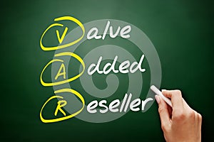 VAR - Value Added Reseller acronym, business concept background