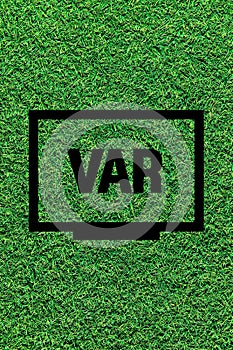 VAR, Video Assistant Referee icon, or VAR sign for soccer or football