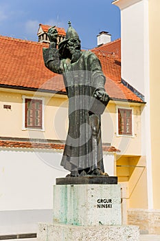 VaraÅ¾din. Sculpture croatian bishop Gregorius of Nin