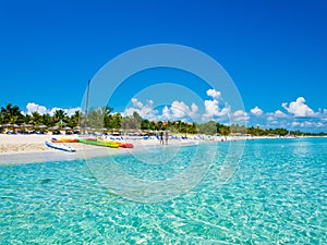 Varadero beach in Cuba photographed from the sea