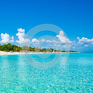 Varadero beach in Cuba photographed from the sea