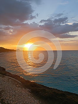 Varadero beach sunset at the ocean