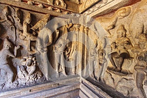Varaha Cave - an Unesco World Heritage site - in Mamallapuram (Mahabalipuram) in Tamil Nadu, India