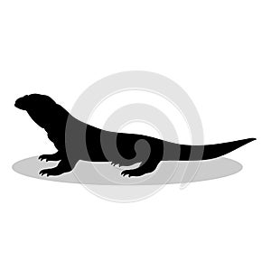 Varan lizard reptile black silhouette animal