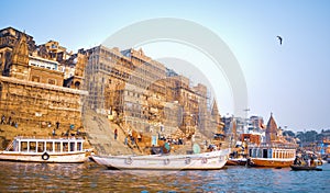 Varanasi or Banaras ganga ghat, Uttar Pradesh, India