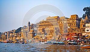 Varanasi or Banaras ganga ghat, Uttar Pradesh, India