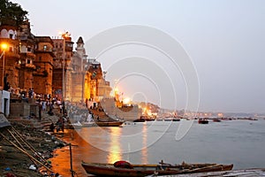 VARANASI, INDIA - MAY 2013: Everyday scene by Ganges River