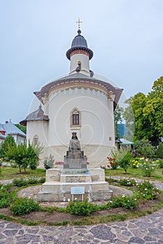 Varatec monastery during a cloudy day in Romania