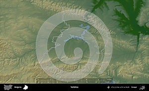 Varbitsa outlined, Bulgaria. Physical