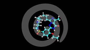 Vardenafil molecule rotating video Full HD