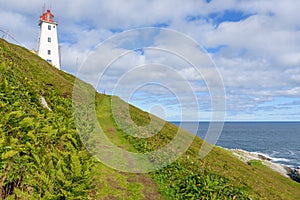 Vardo Lighthouse on the arctic bird colony island Hornoya, Finnmark, Norway