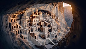 Vardzia cave monastery, AI generated image