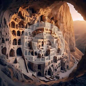 Vardzia cave monastery, AI generated image