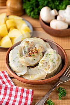 Vareniky or Pierogi, stuffed with potato dumplings