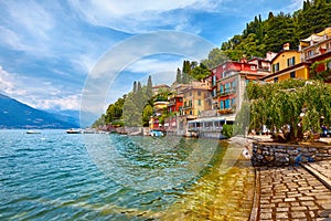 Varenna, Italy. Picturesque town at lake Como.