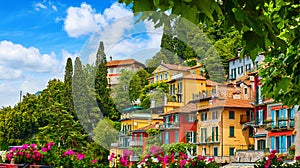Varenna, Italy. Picturesque town at lake Como.