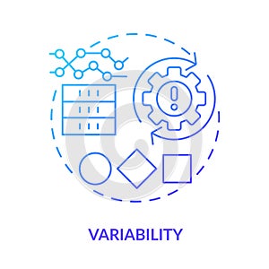 Variability blue gradient concept icon