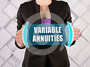 VARIABLE ANNUITIES phrase on the screen photo