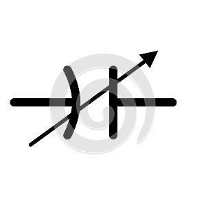 Variable Capacitor Component US Symbol For Circuit Design